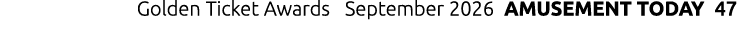 Golden Ticket Awards September 2026 AMUSEMENT TODAY 47